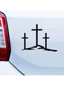 1pc Car Pattern Hollow Craft Personalized Car Body Decorative Sticker, Suitable For Car Tail, Car Door, Trunk, Laptop, Luggage Surface DIY Decoration Sticker - A - View 3
