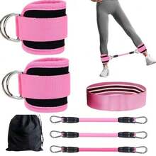 Fitness Ankle Straps - Adjustable D-Ring Ankle Straps, Universal Size, Premium Padding Material, Suitable For Hip Thrust Training, Leg Stretching, Hip And Other Lower Body Training Scenarios, Also Functions As Fitness Ankle Cuffs To Help You Break Through Training Limits. - Multicolor - View 4