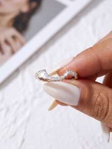 1pc Moissanite Ring, Luxury Arched Full Pave Diamond Band, Suitable For Women's Wedding And Daily Wear - Arched Moissanite Ring - View 7