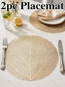 12pcs, Gold Hollow PVC Placemats, Washable Tabletop Decor Mats, Non-Slip Odorless Tableware Pads, Durable Highly Attractive Coasters, Suitable For Restaurants, Cafes, Homestays, Applicable For Festivals, Parties, Gatherings, Birthdays, Weddings, Dinner Parties. - Multicolor - View 13