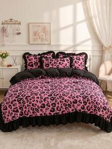 2/3pcs Ruffle Duvet Cover Set, Dorm Bedding, Cozy Room Decor, Skin-Friendly Breathable, Super Soft Anti-Pilling, No Duvet Insert Included, Suitable For Twin/Full/Queen/King Bed, All Season, Machine Washable, Back To School - Multicolor - View 2