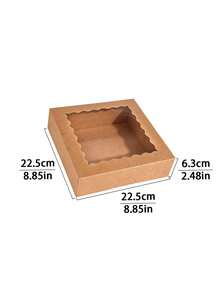 3pcs/6pcs/12pcs INS Christmas Style Window Pastry Gift Box, Soft Pink Visible Cookie Packaging Box, Macaron Storage Box, Christmas New Year Afternoon Tea Party Favor Box - 8825 - View 2