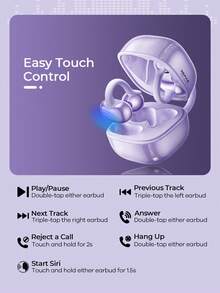 REMAX Open-Ear Clip-On Earbuds, Bluetooth 6.0 Wireless Earphones, 5g Ultra-Light U-Shaped Ear Clip, ENC Noise Canceling Clear Calls, Directional Sound Field, Touch Control, 4-Hour Battery Life, 3 Colors Available, Suitable For Sports, Gaming And Daily Use - View 10
