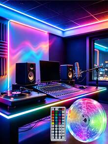 Intelligent LED Light Strips, RGB Flexible Light Bars, 44-Key Remote Control, Christmas Decorations, Halloween Decorations, Room Decorations, Ceiling Decorations, E-Sports Room Decorations, Music Studio Decorations. - Multicolor - View 2