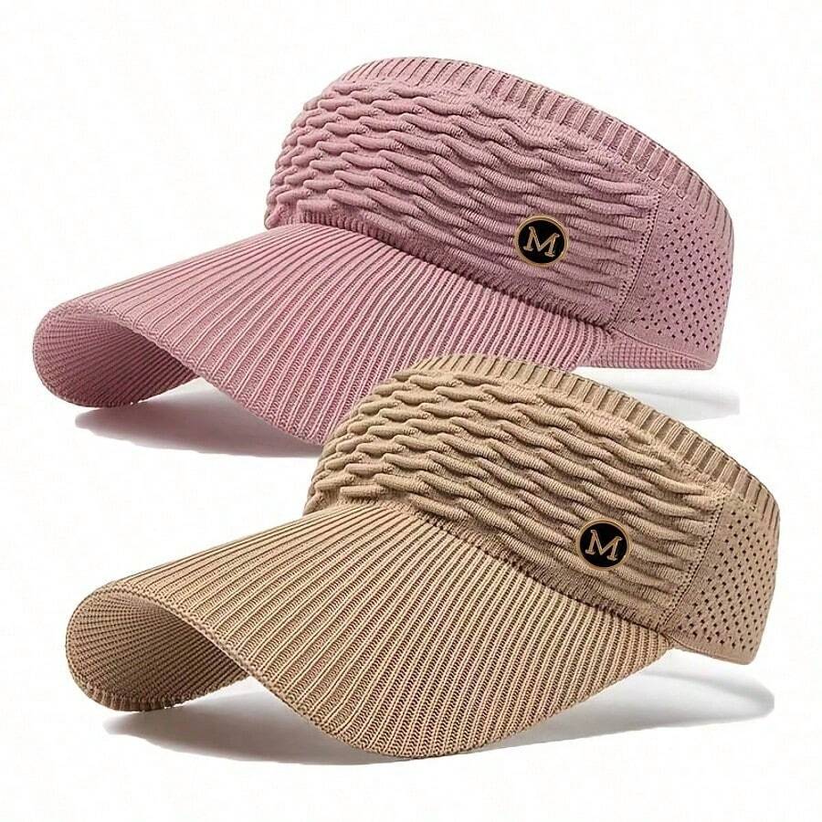 2 Packs Unisex Lightweight Design, Upgraded Version, M Logo, Suitable For Outdoor Sports And Cycling, Comfortable And Breathable Women's Sun Hat - B - View 1