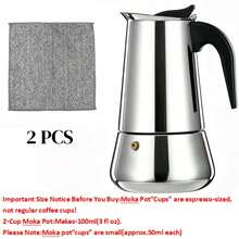 (304L Stainless Steel)9 Cup Moka Pot Percolator Italian Coffee Maker 450ml Stovetop Espresso Moka Stainless Steel Coffee Maker Classic Coffee Maker Suitable For Induction Cooker Ceramic Cooker Belly 2/4/6/9 Cups Optional - Silver - View 11