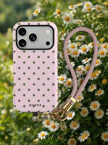 GIIPPA 1件淡粉色底綠色波點手機殼+手鍊，Phone 17 Pro Max手機殼，相容於Phone 16 Pro Max、15 Pro Max、14 Pro Max，韓系高端時尚趣味手機殼，適用於11/12/13/14/15/16 Pro Max Plus，優雅設計男女皆宜，聖誕節、情人節、復活節、婚禮季與生日送女友的完美禮物！ - 粉色 - 查看 10