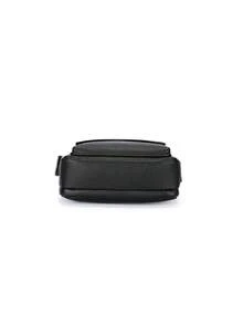Men's Flip Shoulder Bag, Soft Leather Texture, Multiple Pockets, Casual Shoulder Bag - Black - View 7
