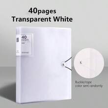 1pc Translucent Cover Document Folder, Transparent Insert File Folder, Snap Closure Folder, Multi-Color Storage Bag, Multi-Specification Loose-Leaf Binder, Storage Album, 20/30/40/60/100 Pages, A4 Multi-Layer Insert Pocket, 6 Colors Available, Stain-Resistant, Waterproof, Comfortable Touch, School Document Bag, Student Subject Exam Paper Bag, Artwork & Certificate Collection Album, Fashion Design - Multicolor - View 33