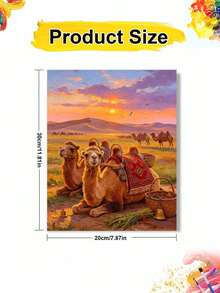 1pc Digital Oil Painting Set, Desert Camel, DIY Digital Oil Painting Art Craft, Suitable For Adults, Wall Decor Art, Canvas Painting, Holiday And Party Gift - Sets - View 8
