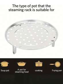 Stainless Steel Steamer Rack, Stainless Steel Steamer Rack With Detachable Legs Steamer Plate, Pressure Cooker Round Pot Steamer Plate Suitable For Steamer Cookware Pressure Cooker, Suitable For Dumplings, Seafood, Buns, Meat - View 6