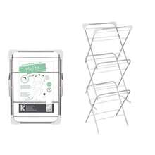 Zylx shopping - Tendedero Plegable de 3 Alturas | Tendedero de Ropa de Pie 40*48*138 cm | Estructura Metálica Resistente y Compacta - Plata-blanco - Ver 7