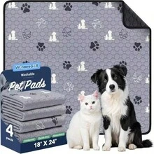 2pcs Washable Dog Pee Pads, Absorbent Reusable Training Pads, Pet Puppy Pee Pads, Non-Slip Diaper Pads, Whelping Cage Pads, 18"X24" Gray - 45*60cm - View 5