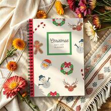 1Pc A5 Christmas Gift List Planner Spiral Notebook, Notepad, Multi Xmas Symbols Print, Adult Holiday Organizer - A5 - View 4