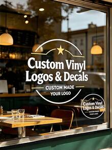 1pc Full Color Customized Vinyl Sticker - Can Be Personalized With Your Text, Image Or Logo, Suitable For Cars, Home Decor, Business, Windows, Doors, Walls, Bicycles, Boats, Perfect For Birthdays, Holidays, Christmas, Special Events - Multicolor - View 1
