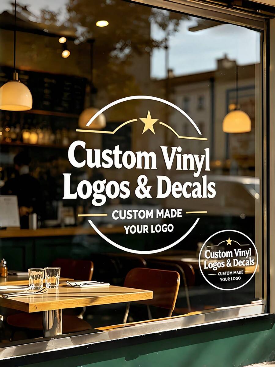 1pc Full Color Customized Vinyl Sticker - Can Be Personalized With Your Text, Image Or Logo, Suitable For Cars, Home Decor, Business, Windows, Doors, Walls, Bicycles, Boats, Perfect For Birthdays, Holidays, Christmas, Special Events - Multicolor - View 1