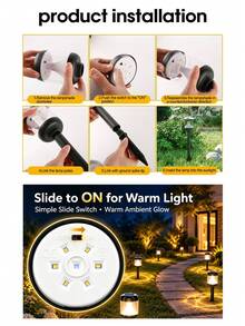 LED Creative Solar Lawn Light, Smart Light Control Yard Ground Stake Light, Suitable For Outdoor, Yard, Garden, Holiday, Daily Decor Outdoor Atmosphere Landscape Lighting - Lawn Lights - View 9