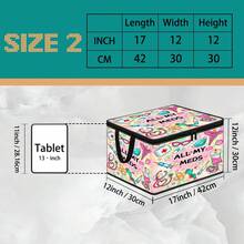1pc Thick Non-Woven Fabric Fairy Tale Cartoon Multi-Pattern Collection Printed Double Handle Zipper Storage Box Large Capacity Multifunctional Home Storage Box Suitable For Bedroom Dorm Bathroom Can Be Used As Laundry Basket - Multi-color - View 23