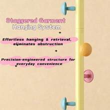 65 Inch Cute Style (High) Coat Rack, Mushroom Design, Eye-Catching Appearance, Strong Load-Bearing Capacity, Easy Installation, Suitable For Dormitory, Various Scenes, Space Saving, Sturdy Hooks, Storage, Mother's Day, Father's Day Gift - View 3