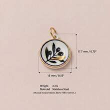 1pc New Natural Flower Pendant, Fresh Cartoon Style, 18k Gold PVD Plated 316 Stainless Steel Material, Waterproof And Fade-Resistant, Suitable For DIY Creative Necklace, Bracelet, Earring, Bag Chain, Keychain, Waterproof And Sweat-Resistant, Suitable For Daily Casual Wear - Multicolor - View 26