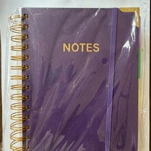 1pc A5 Large Hardcover Spiral Notebook, PU Leather Waterproof Cover, Luxury Gold Foil Scratch-Resistant & Durable, High Capacity Thick Notebook, Academic Style, With Removable Divider Pages Index Tabs, 5-Subject Wide Ruled Notebook Set - Multicolor - View 8