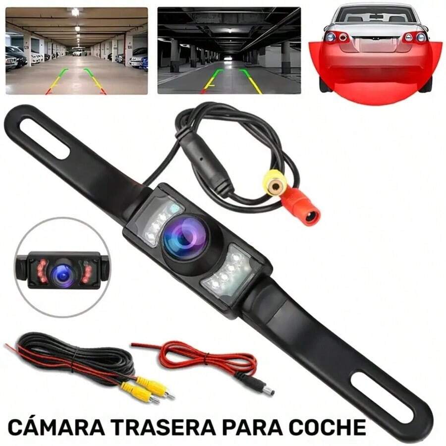 170° Wide-Angle Car License Plate Rear-View Camera, Waterproof Night Vision Backup Parking Camera - A - View 1