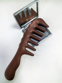 1pc Wide Tooth Thick Comb, Suitable For Curly Hair, Permed Hair Women's Wavy Styling, Scalp Massage Comb, Anti-Static And Heat Resistant - Brown - View 9