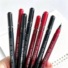 Languo 12/6/3pcs Black/Red Ink Gel Pens, Ballpoint Pens, ST High Precision Tip (0.5mm), Handwriting Gel Pens, Perfect For Vibrant Colorful Writing And Sketching, Smooth Writing, For Drawing, Highlighting, Note-Taking, Manual Making, Office Use - Multicolor - View 1
