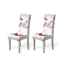1/2/4/6pcs Christmas Print Chair Covers, Cartoon Holiday Atmosphere Decor, Dust-Proof Elastic Full-Coverage Chair Covers - Multicolor - View 23