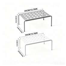Adjustable & Expandable Solid Color Shelf (1pc Or 2pcs) No-Drill Storage Solution, Suitable For Wardrobe, Bathroom, Kitchen And Dorm, Can Also Be Used As Space-Saving Plastic Shoe Rack For Storing Shoes And Slippers - Multicolor - View 9