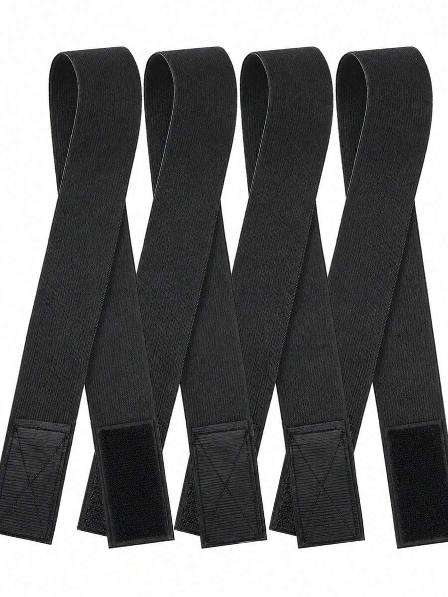 4pcs Elastic Lace Fusion Headbands, Suitable For Wigs - Adjustable Edge Band, Suitable For Lace Front And Closure Wigs, Wig Fusion Band, Used For Creating Baby Hairstyles, Women's Salon Wig Accessories, Halloween - Black - View 1