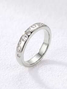 1pc Moissanite Ring, Unique Intertwined Starburst Design, Suitable For Women's Party And Daily Wear - Round Moissanite Ring - View 7