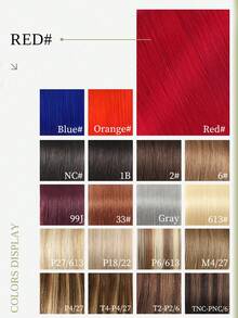 DNE HAIR 10pcs Tape In 100% Human Hair Extensions Red Color 25g 18inch Silky Seamless Invisible Highlight Colorful Hairpieces Rainbow Hair Extension Top Quality Thick Ends Healthy And Long Lasting Human Hair Extensions Invisible Tape In For Womean/Girls - SRed - View 10