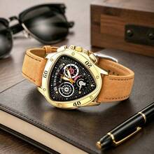 1pc Men's Triangle Shaped Quartz Watch, Fashionable Business Quartz Watch With Classic Triangle Dial And Comfortable Artificial PU Strap. Ideal Gift For Friends And Family, Also Suitable For Casual Wear During Easter (Packaging Box Not Included) - Silver - View 8