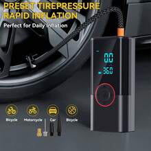 jkuoo Alat Bantu Start Darurat dengan Kompresor Udara - Pengukur Tekanan Ban Digital 180PSI, Pengisian Daya USB, Cocok untuk Kendaraan Bensin/Berbagai Jenis Kendaraan, Desain Portabel, Dilengkapi dengan Lampu Darurat LED, Fitur Deteksi dan Penyesuaian Tekanan Ban. - Mesin + aksesoris - View 7