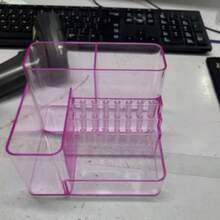 1pc Nail Drill & Bit Holder, 28-Slot Transparent Plastic Base, Suitable For Desktop Storage, Skincare Products Storage, Small Tools Storage, Professional Nail Tool Organizer Box (ABS Material) - Multicolor - View 12
