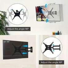 Full Motion TV Wall Mount, Suitable For Most 32-55 Inch TVs, Max VESA 400 X 400mm, With Swivel, Tilt, Extend And Horizontal Adjustment Functions, Supports Up To 55 Lbs - Multicolor - View 7