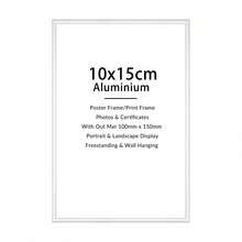 Mosearon 1PK 30x40cm 12x16in Silver Metal Photo Frame, Black A3 Frame, Wall Frame, Silver A4 Certificate Frame, Poster Frame, Wall Decor, Suitable For Photos, Wall Art Decoration, Vertical And Horizontal Display - Silver - View 11