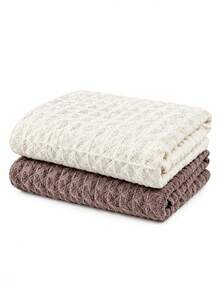 1/2/4pcs Plaid Kitchen Towels, Square Dish Cloths, Solid Color, Highly Absorbent And Durable, Suitable For Tableware And Countertops, Ideal For Drying Dishes And Hands - Multicolor - View 15