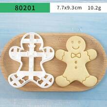 MIANXIAOXIN 1 Pc/4 Pcs Gingerbread Man Cookie Cutters 3D Embossing Press Biscuit Molds Christmas Man Shaped Fondant DIY Baking Tools For Holiday Party - Multicolor - View 9