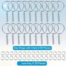 10/50/100pcs Metal Open Jump Rings Connector Key Ring Pendant Jewelry Making Accessories - Silver - View 12