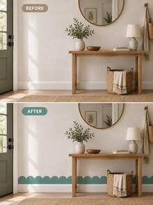 SUPSTICKER 1PC Scallop Wall Border Peel And Stick Wall Decal Self Adhesive Decorative Trim Sticker For Living Room Bedroom Home Decor - 1PC - View 9