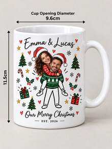 1PC Personalized Photo Mug, Customized Coffee Cup, Personalized Water Bottle, Customized Photo Mug, Personalized Photo, Mom Photo Mug, Mug With Photo And Text, Personalized Photo Coffee Cup, Photo Mug, Customized Name Mug, Perfect Gift For Friends And Family, Suitable For Any Special Occasion, Valentine's Day Gift, Gift For Her, Gift For Him, Gift For Friends, Home Decor - Multicolor - View 2