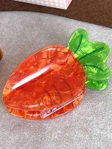 3pcs Casual PVC Creative Vegetable Hair Clips Cute Tomato Carrot Shark Claw Hair Accessories For Women - Multicolor - View 12