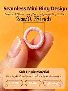 300pcs Girls Colorful Nylon Hair Bands, Simple Basic Elastic Hair Ties, Suitable For Students Ponytail Holder, Applicable For Daily And Party Wear. - Mixed color - View 9