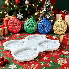 Christmas Ball Silicone Mold, Semi-3D Pendant Candle Holder Plaster Decor Home Epoxy Resin Mold, 70G - Multicolor - View 2