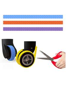 8/4/1pc Luggage Wheel Replacement Silicone Self-Adhesive Silent Cover, Travel Suitcase Universal Wheel Protective Rubber Ring - Multicolor - View 9