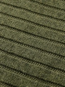 Sweater Lengan Panjang Kasual Minimalis Warna Polos Musim Gugur/Dingin - Hijau Tentara - View 11