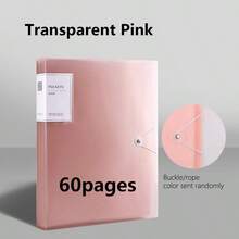 1pc Translucent Cover Document Folder, Transparent Insert File Folder, Snap Closure Folder, Multi-Color Storage Bag, Multi-Specification Loose-Leaf Binder, Storage Album, 20/30/40/60/100 Pages, A4 Multi-Layer Insert Pocket, 6 Colors Available, Stain-Resistant, Waterproof, Comfortable Touch, School Document Bag, Student Subject Exam Paper Bag, Artwork & Certificate Collection Album, Fashion Design - Multicolor - View 22