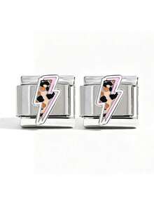 1Or2 Pcs Leopard Print Enamel Italian Charm Links,9mm Stainless Steel Modular Bracelet Charms,Multi Pattern DIY Jewelry Beads For Women Bracelet Gift - Multicolor - View 12